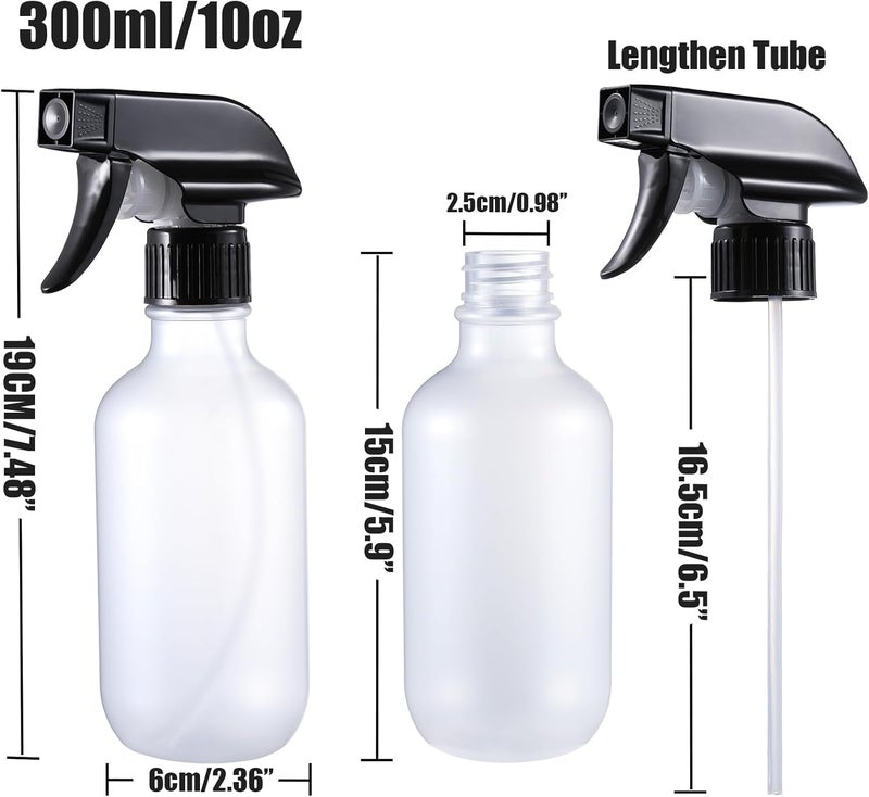 GearTrust Small Water Spray Bottle for Hair, Frosted Clear Plastic Small Squirt Bottle with Adjustable Mist/Stream, Refillable Empty Mister Spray Bottles for Hair, Plant, Cleaning, Pet, 10.1 oz /300ML - Image 2